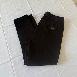 Prada Authentic Black Mens Pants With Logo Patch 
Size 36